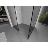 Mexen Kioto Walk-in Shower Panel 140 x 120 cm, Black Frame, White - 800-140-202-20-70-120
