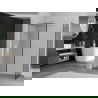 Mexen Kioto Walk-in Shower Panel 90 x 80 cm, Black Pattern, White - 800-090-202-20-70-080