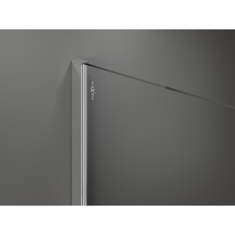 Mexen Kioto Walk-in shower wall 125 x 70 cm, transparent, chrome - 800-125-202-01-00-070