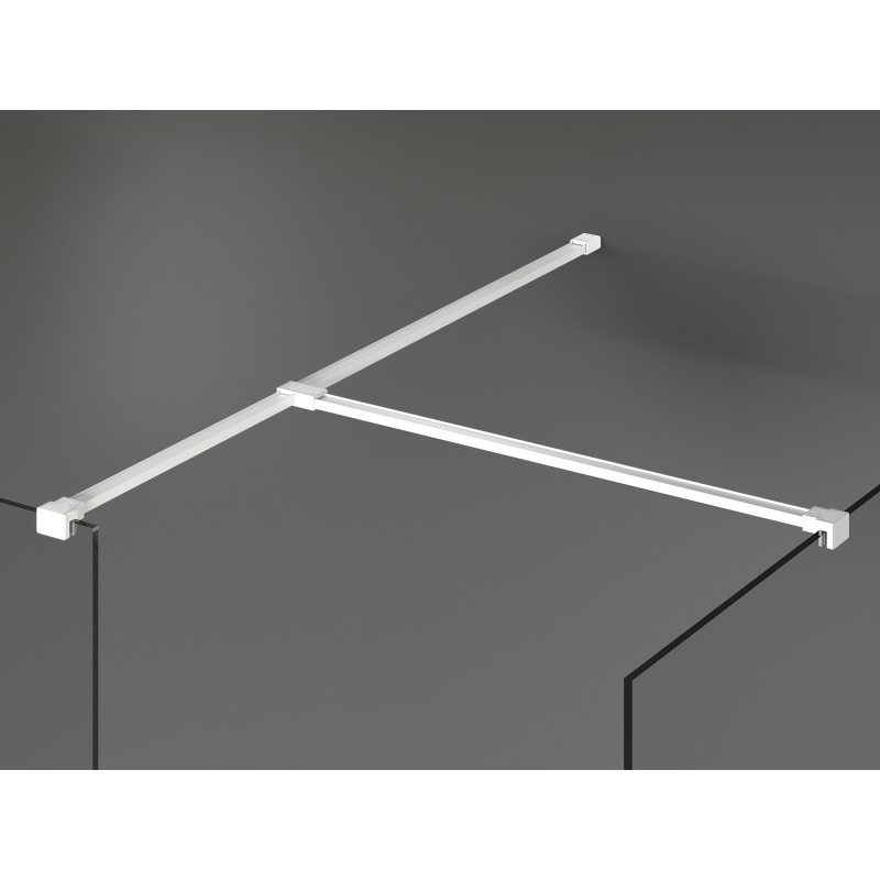 Mexen Kioto Walk-in Shower Wall 160 x 90 cm, Black Frame, White - 800-160-202-20-70-090