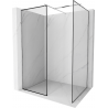 Mexen Kioto walk-in shower wall 140 x 70 cm, black frame, chrome - 800-140-202-01-70-070