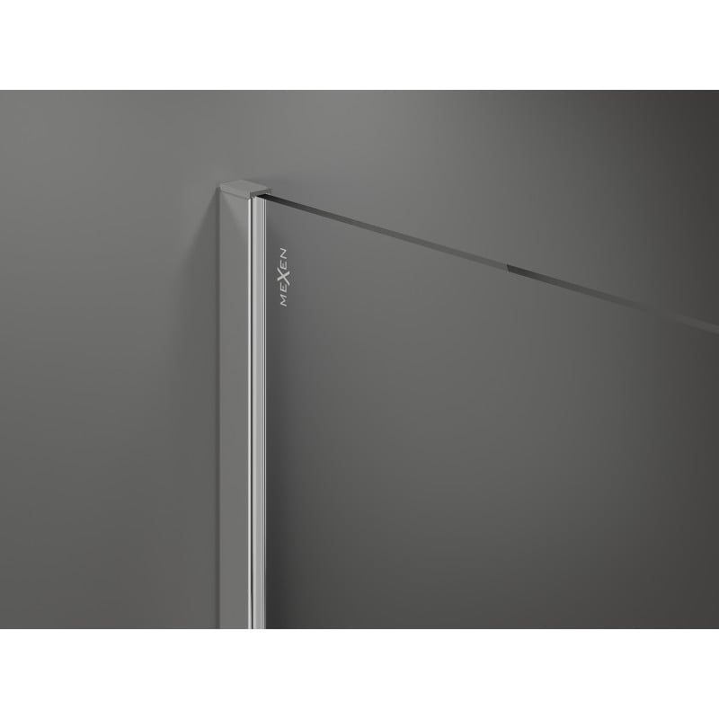Mexen Kioto Walk-in Shower Wall 120 x 90 cm, Black Frame, Chrome - 800-120-202-01-70-090