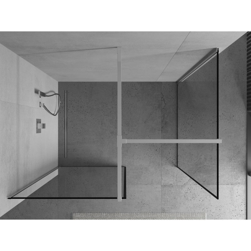 Mexen Kioto Walk-in Shower Wall 120 x 110 cm, Black Frame, Chrome - 800-120-202-01-70-110