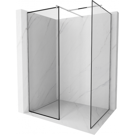 Mexen Kioto Shower Screen Walk-in 160 x 120 cm, Black Frame, Chrome - 800-160-202-01-70-120