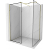 Mexen Kioto Walk-in Shower Wall 130 x 120 cm, Black Pattern, Gold - 800-130-202-50-70-120