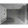 Mexen Kioto shower wall Walk-in 90 x 80 cm, black frame, gold - 800-090-202-50-70-080