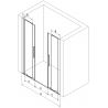 Mexen Velar L Duo Sliding Shower Door 150 cm, Graphite, Chrome - 871-150-003-42-01