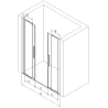 Mexen Velar L Duo sliding shower doors 200 cm, graphite, chrome - 871-200-003-42-01