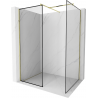 Mexen Kioto Walk-in Shower Wall 110 x 110 cm, Black Pattern, Gold - 800-110-202-50-70-110