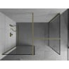 Mexen Kioto Walk-in Shower Wall 120 x 80 cm, Black Frame, Brushed Gold - 800-120-202-55-70-080
