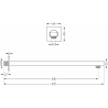 Mexen Slim 30 cm shower head with shower arm, brushed gun gray - 79230211-66