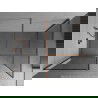 Mexen Kioto Walk-in Shower Wall 80 x 70 cm, Black Pattern, Rose Gold - 800-080-202-60-70-070