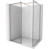 Mexen Kioto Walk-in Shower Wall 100 x 70 cm, Black Pattern, Rose Gold - 800-100-202-60-70-070