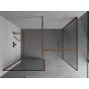 Mexen Kioto Walk-in Shower Wall 120 x 80 cm, Black Frame, Rose Gold - 800-120-202-60-70-080