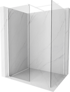 Mexen Kioto Walk-in Shower Wall 120 x 85 cm, Transparent, White - 800-120-202-20-00-085