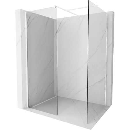 Mexen Kioto Walk-in Shower Wall 135 x 110 cm, Transparent, White - 800-135-202-20-00-110