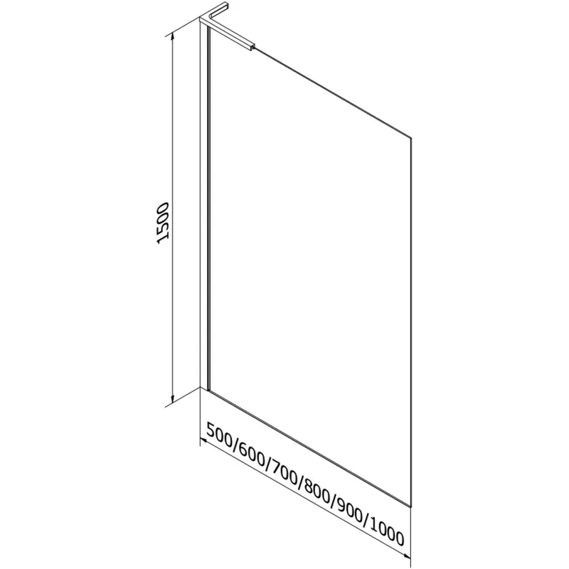 Mexen Next L Single-Panel Bath Screen 50 x 150 cm, Transparent, Brushed Gun Gray - 895-050-000-03-00-66