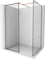 Mexen Kioto Walk-in Shower Wall 160 x 90 cm, Black Frame, Rose Gold - 800-160-202-60-70-090