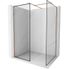 Mexen Kioto shower wall Walk-in 150 x 100 cm, black frame, rose gold - 800-150-202-60-70-100