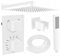 Mexen Cube DR02 flush-mount shower set with a rainmaker 30 cm, White - 77502DR0230-20