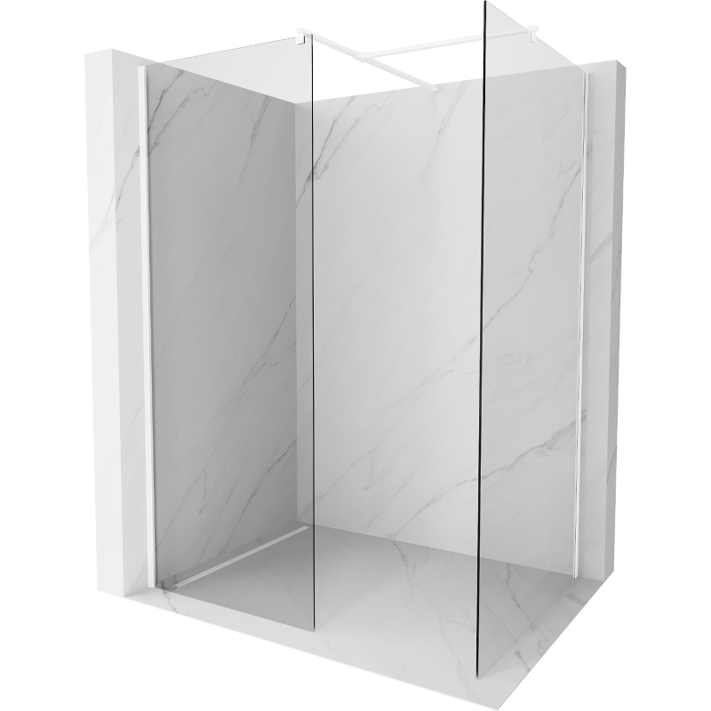 Mexen Kioto Walk-in Shower Screen 155 x 80 cm, Transparent, White - 800-155-202-20-00-080