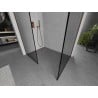 Mexen Kioto shower wall Walk-in 160 x 90 cm, black frame, brushed copper - 800-160-202-65-70-090