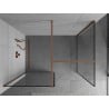 Mexen Kioto shower wall Walk-in 160 x 90 cm, black frame, brushed copper - 800-160-202-65-70-090