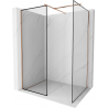 Mexen Kioto shower wall Walk-in 160 x 90 cm, black frame, brushed copper - 800-160-202-65-70-090