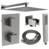 Mexen Cube DR02 concealed shower set with 30 cm rain shower, brushed gun gray - 77502DR0230-66