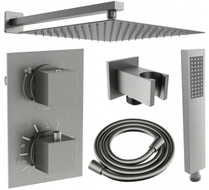 Mexen Cube DR02 concealed shower set with 30 cm rain shower, brushed gun gray - 77502DR0230-66