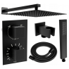Mexen Cube DR02 concealed shower set with 30 cm showerhead, black - 77502DR0230-70