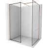 Mexen Kioto Walk-In Shower Screen 160 x 110 cm, Black Frame, Brushed Copper - 800-160-202-65-70-110