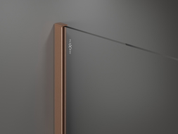 Mexen Kioto Shower Wall Walk-in 130 x 120 cm, Black Frame, Brushed Copper - 800-130-202-65-70-120