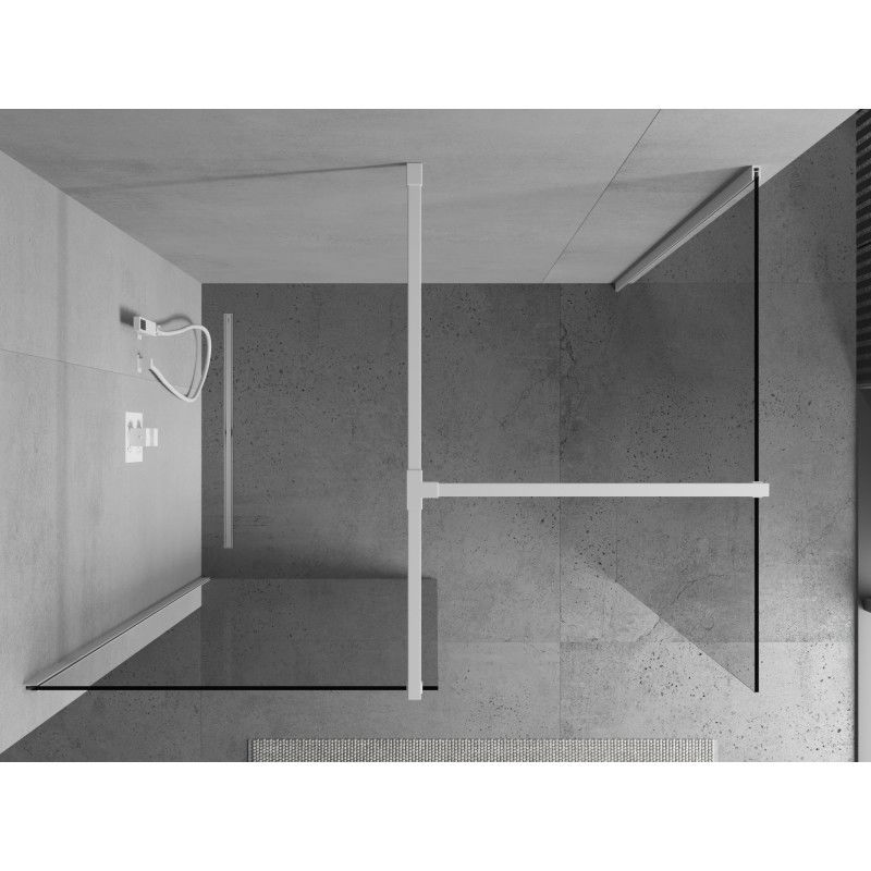 Mexen Kioto shower wall Walk-in 180 x 105 cm, transparent, white - 800-180-202-20-00-105
