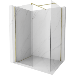 Mexen Kioto Walk-in Shower Wall 70 x 70 cm, Transparent, Gold - 800-070-202-50-00-070