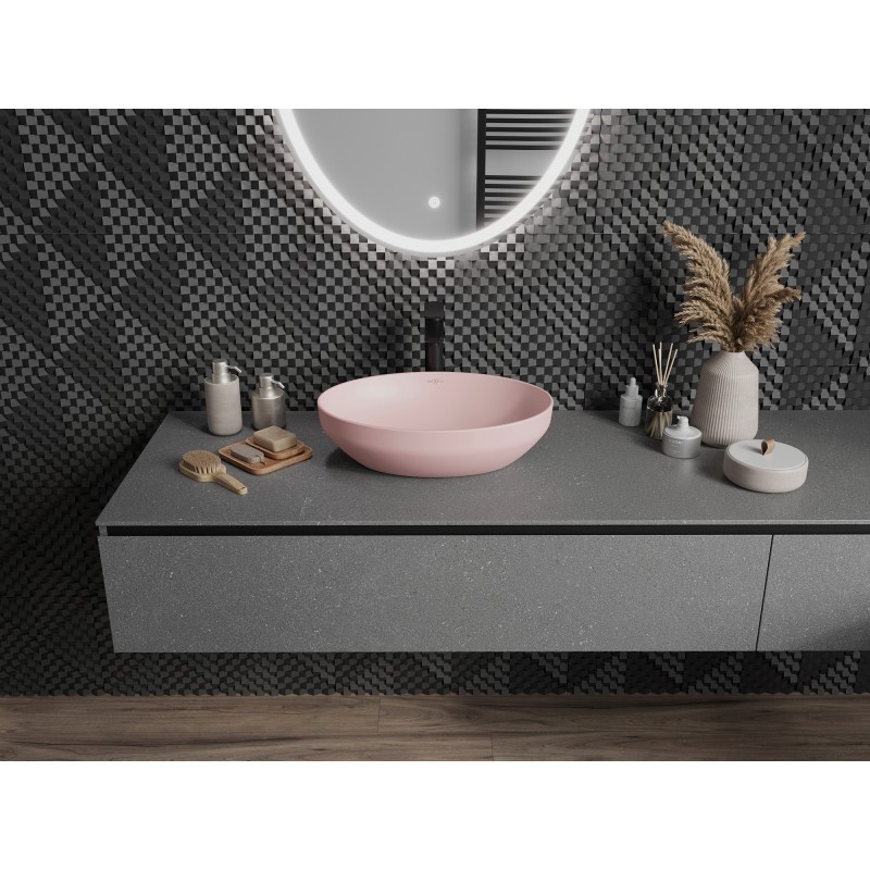 Mexen Cornelia countertop washbasin 50 x 37 cm, matte pink - 21885044