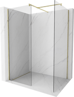 Mexen Kioto Walk-in Shower Wall 100 x 100 cm, Transparent, Gold - 800-100-202-50-00-100