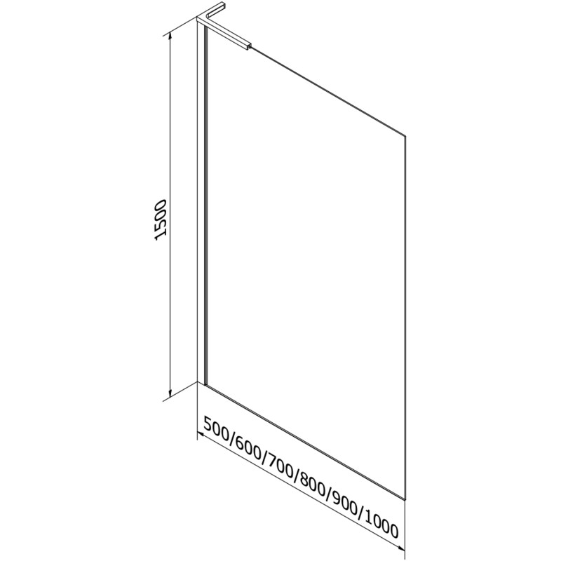 Mexen Next L 1-Wing Bathtub Screen 80 x 150 cm, Graphite, Brushed Gun Gray - 895-080-000-03-40-66