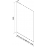 Mexen Next L 1-Wing Bathtub Screen 80 x 150 cm, Graphite, Brushed Gun Gray - 895-080-000-03-40-66