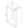 Mexen Kioto Walk-in Shower Wall 140 x 100 x 40 cm, Black Frame, Brushed Gun Gray - 800-140-100-221-66-70-040