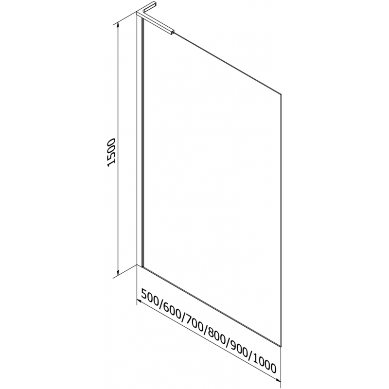 Mexen Next L 1-wing bath screen 90 x 150 cm, black grid, black - 895-090-000-03-77-70