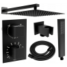 Mexen Cube DR02 concealed shower set with 25 cm shower head, black - 77502DR0225-70