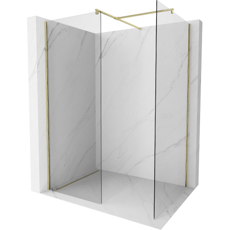 Mexen Kioto Walk-in Shower Wall 150 x 75 cm, Transparent, Gold - 800-150-202-50-00-075