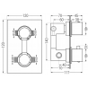 Mexen Cube DR02 concealed shower set with 25 cm shower head, brushed gun gray - 77502DR0225-66