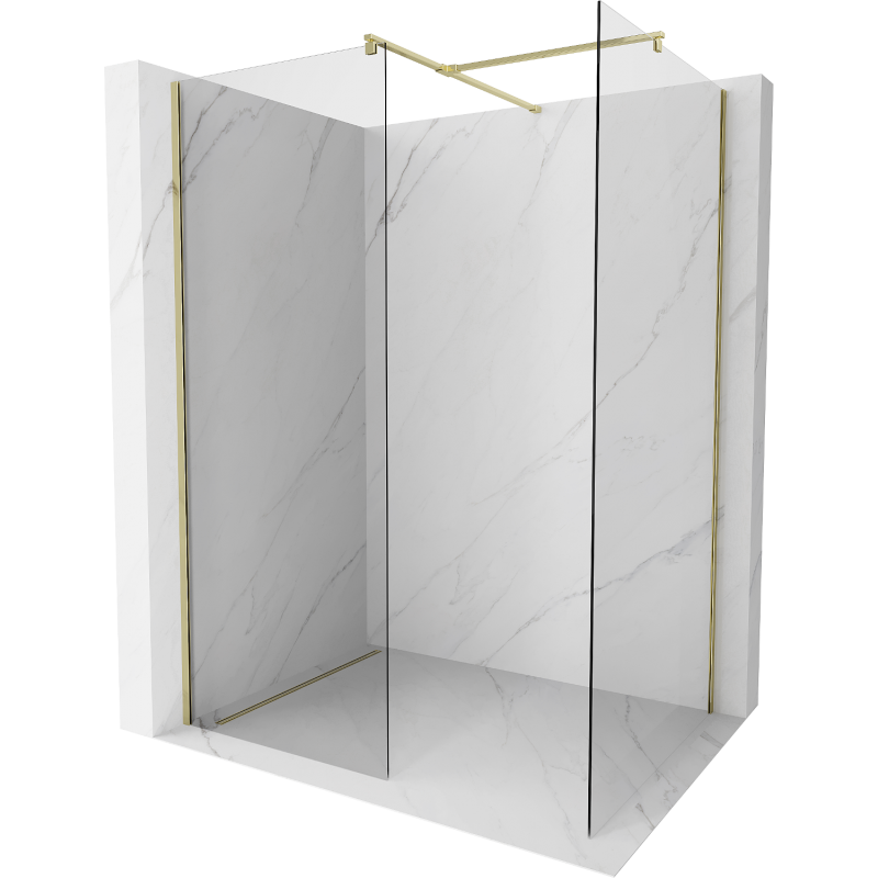 Mexen Kioto Walk-in Shower Panel 155 x 80 cm, transparent, gold - 800-155-202-50-00-080