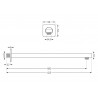 Mexen Cube DR02 built-in bathtub and shower set with 25 cm rain showerhead, brushed gun gray - 77503DR0225-66