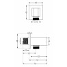 Mexen Cube DR02 built-in bathtub and shower set with 25 cm rain showerhead, brushed gun gray - 77503DR0225-66