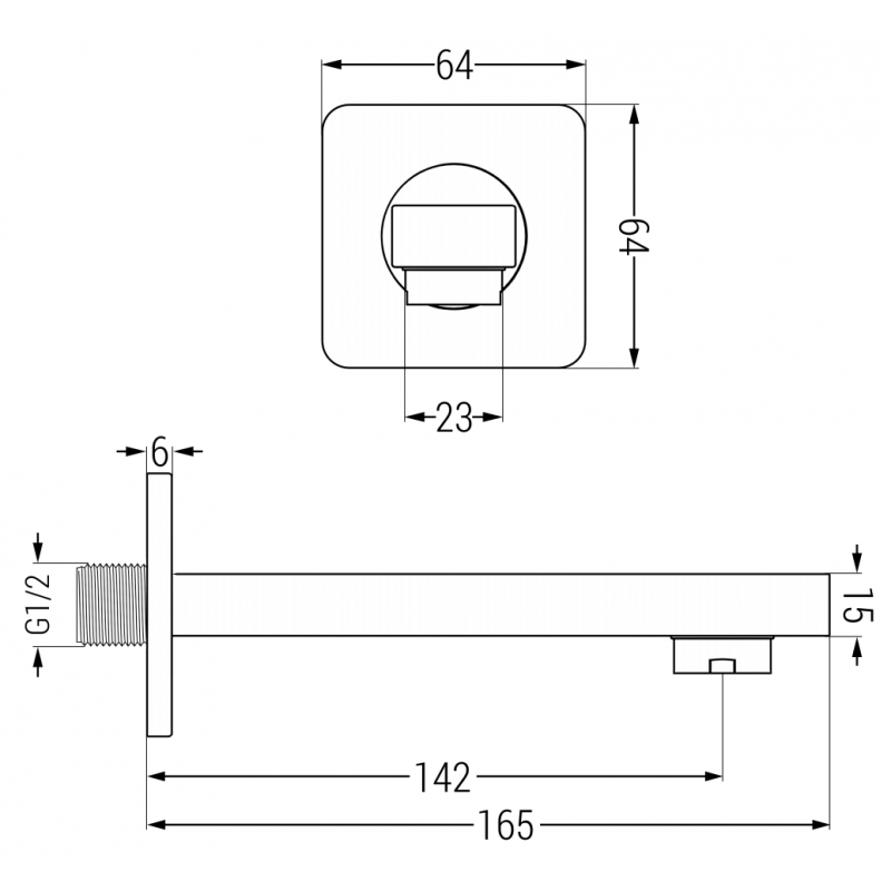 Mexen Cube DR02 concealed bath-shower set with 25 cm showerhead, graphite - 77503DR0225-66