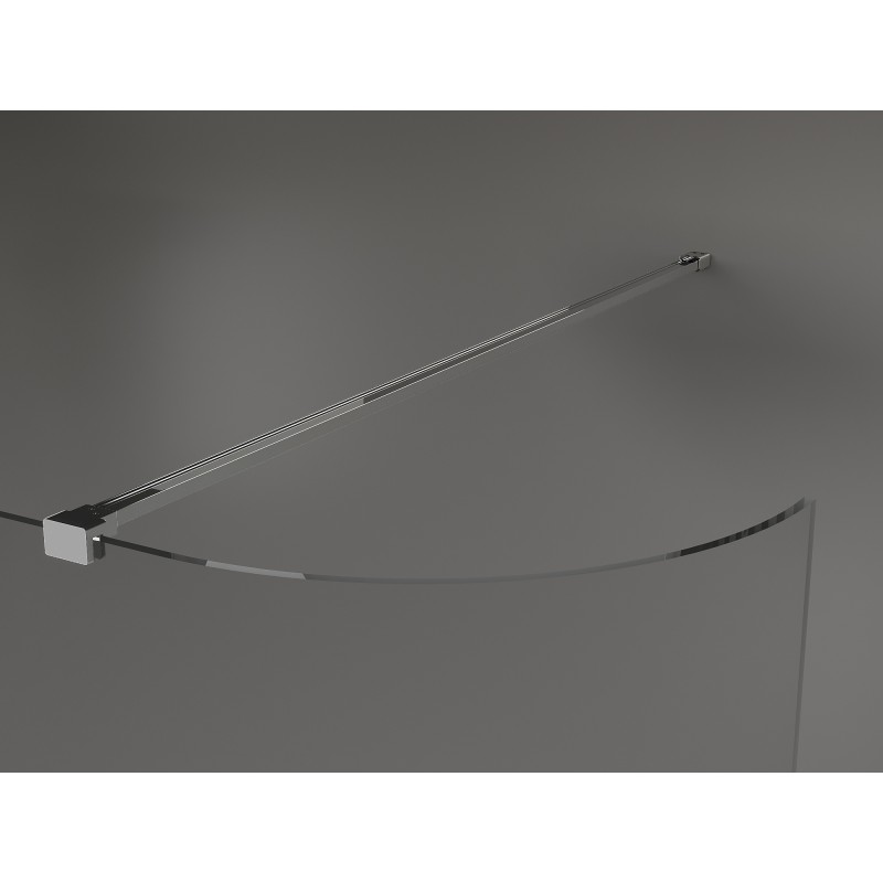 Mexen Kioto-R Rounded Walk-in Shower Wall 100 x 200 cm, Transparent 8 mm, Chrome - 800-100-101-01-06