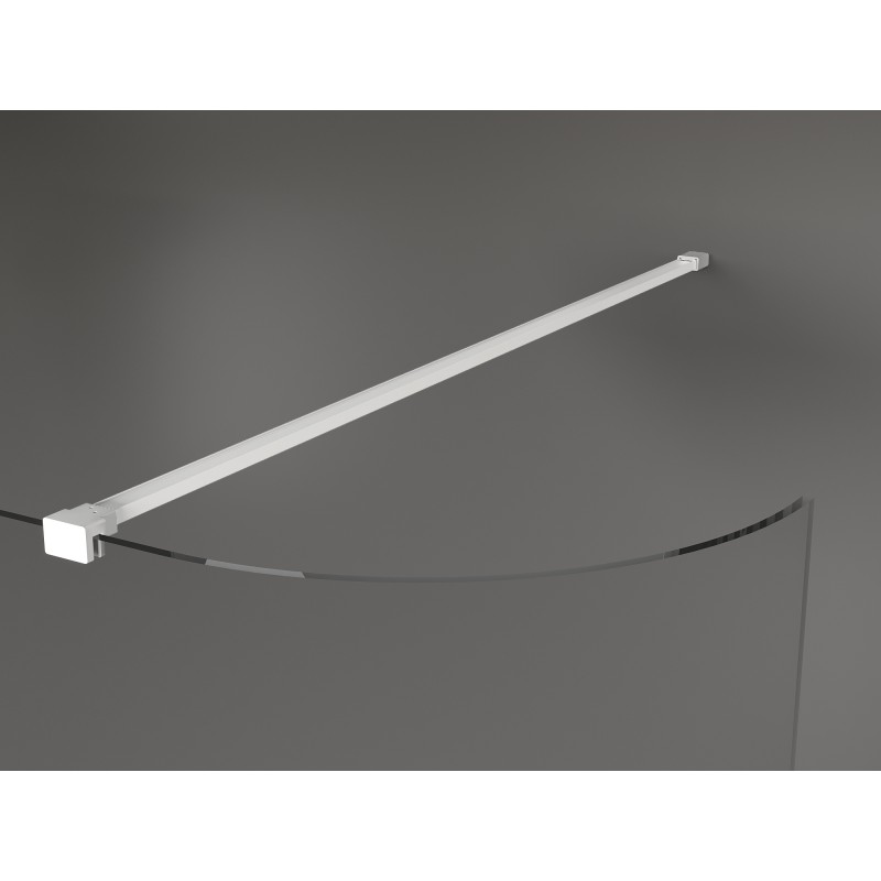 Mexen Kioto-R Rounded Walk-in Shower Wall 110 x 200 cm, Transparent 8 mm, White - 800-110-101-20-06